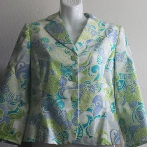 TAHARI ARTHUR S. LEVINI FLORAL BLAZER